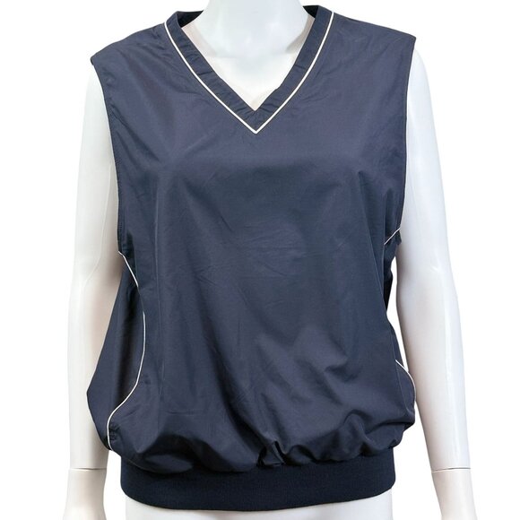 Cutter & Buck Womens Sleeveless Golf Wind Vest Medium Navy Contrast Piping - Picture 1 of 7